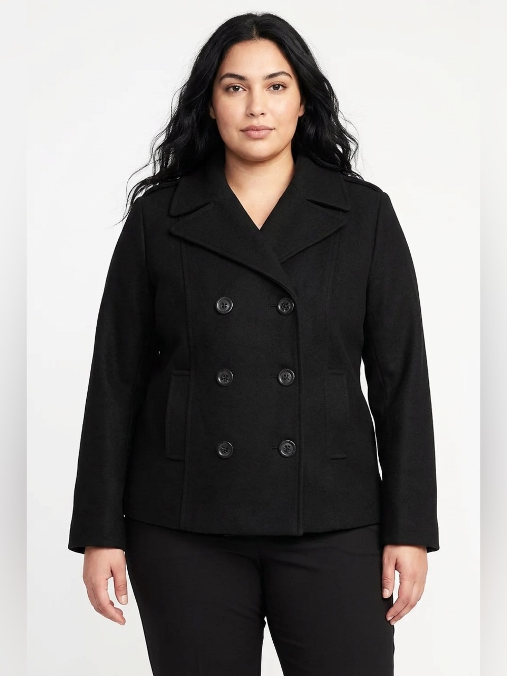 Old Navy Women's Classic Black Peacoat Woll, Lined.Sz/L NWOT.